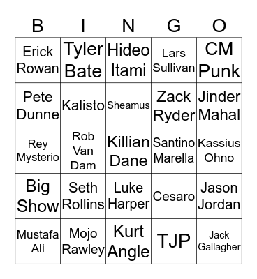 ROYAL RUMBLE BINGO - MEN'S Bingo Card