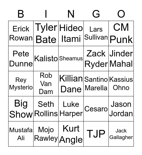 ROYAL RUMBLE BINGO - MEN'S Bingo Card