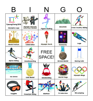 Winter Olympics Bingo Card