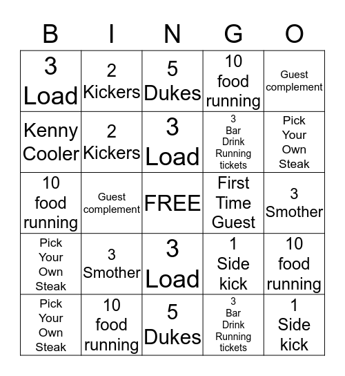 Server Bingo Card
