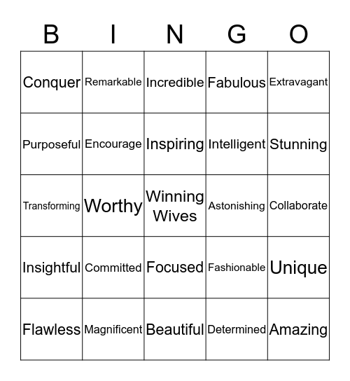 Winning Wives Bingo Card