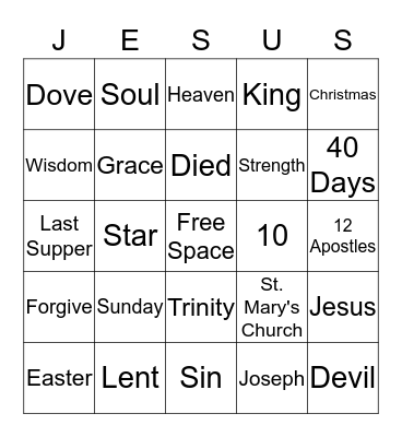CW Bingo Card