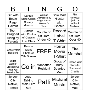 A Night at The Landmark Loew's Bingo Card