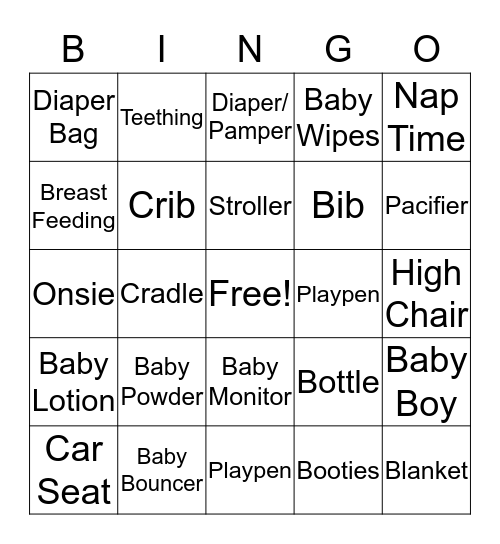 BABY BOY SHOWER Bingo Card