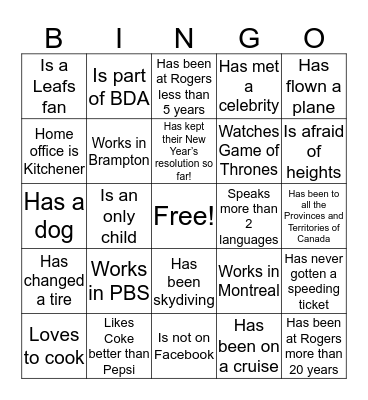Billing Leadership Summit GET TO KNOW YOU BINGO Card