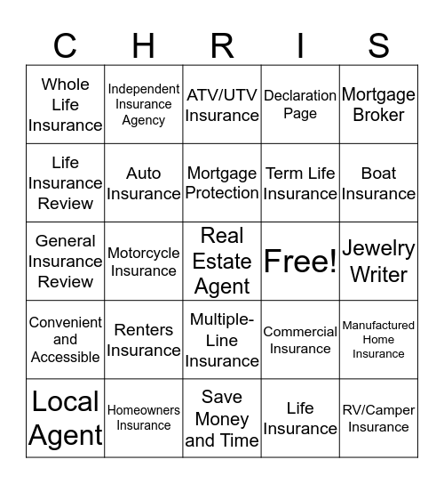 @Insurance_Chris   chris.lanzarro.com Bingo Card