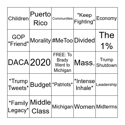 Part II: Dem Response Bingo Card