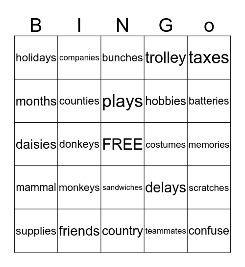 Bingo Card