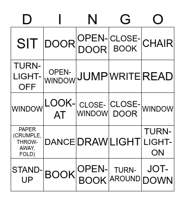 ASL 1 CARD 3 Bingo Card