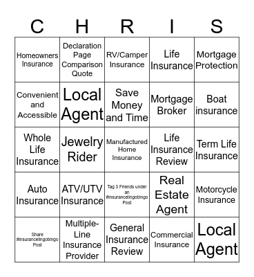 @insurance_Chris                chris.lanzarro.com Bingo Card