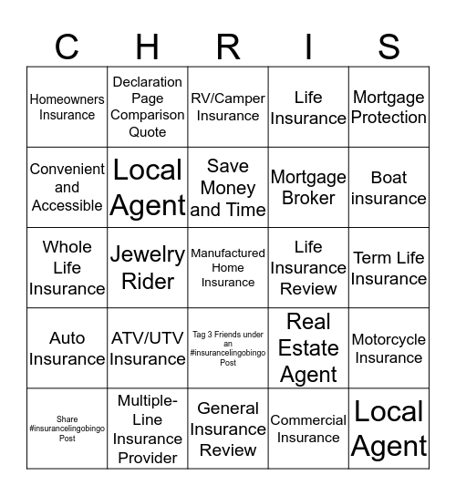 @insurance_Chris                chris.lanzarro.com Bingo Card