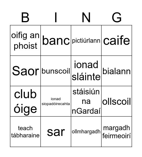 Biongó Bingo Card