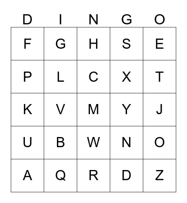 ASL 1 UNIT 1 CARD 7 (ALPHA1) Bingo Card