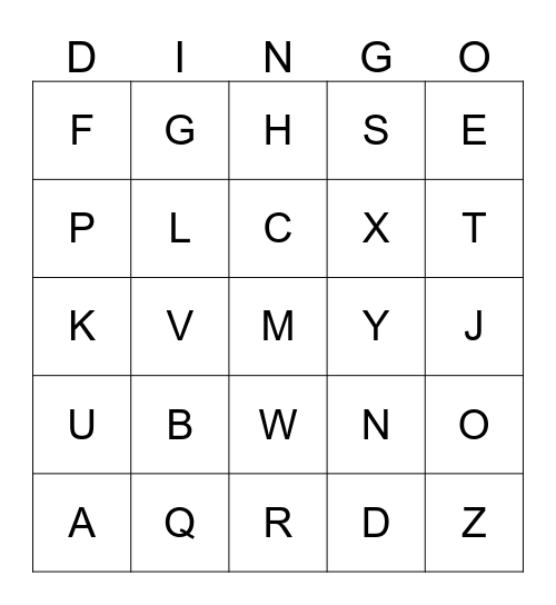 ASL 1 UNIT 1 CARD 7 (ALPHA1) Bingo Card