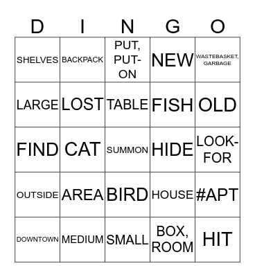 ASL 1 UNIT 3 CARD 2 Bingo Card