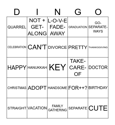 ASL 1 UNIT 4 CARD 5 Bingo Card