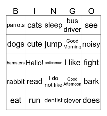 Monday, January 29, 2018 BINGO Card