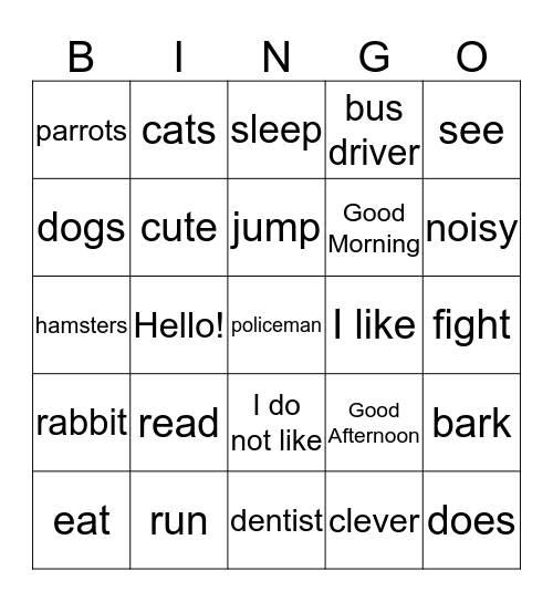 Monday, January 29, 2018 BINGO Card