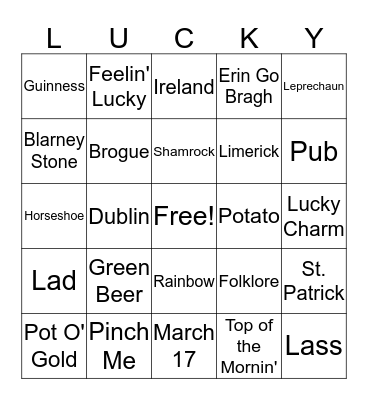 LUCKY BINGO Card