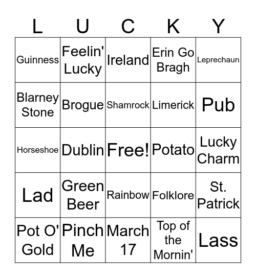 LUCKY BINGO Card