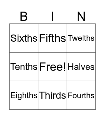 Equal Parts  Bingo Card