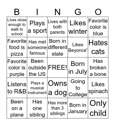 T.O.P Bingo Card