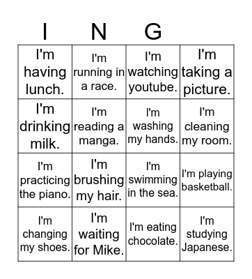 I'm...ING Campaign Bingo Card