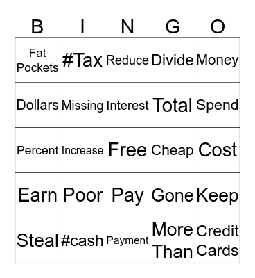 Money List 1 and 2  Bingo Card