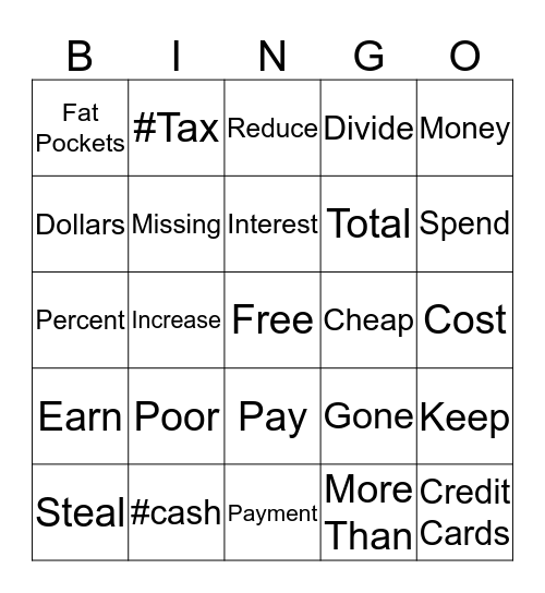 Money List 1 and 2  Bingo Card