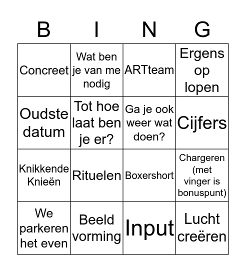 De Robert Boiten Bingo Card