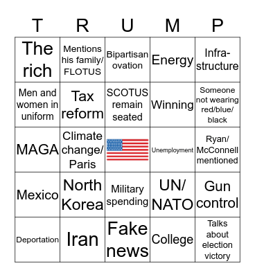 SOTU 2018 #2 Bingo Card