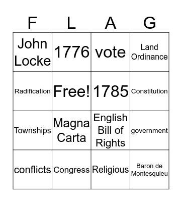 Lesson 1 Bingo Card