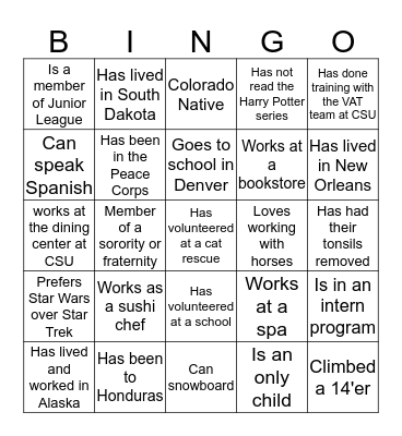 Crossroads Core Training Jan/Feb 2018 Bingo Card