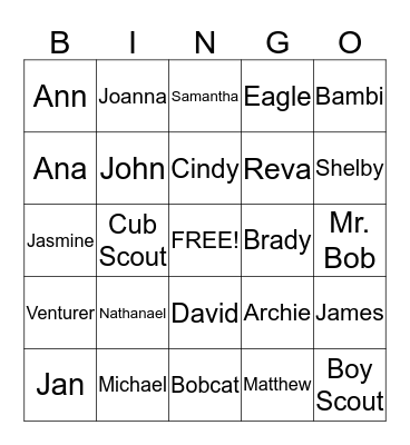 Meet & Greet Bingo Card