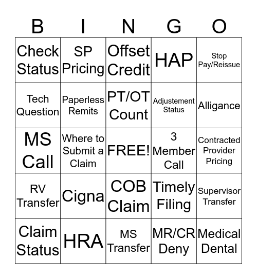 Customer Service Week CCSE Bingo Card