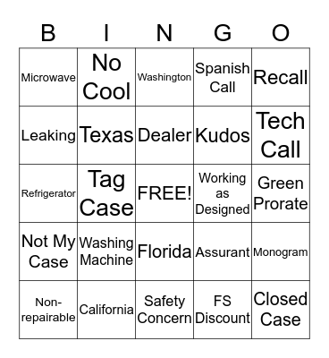 CR Bingo Card