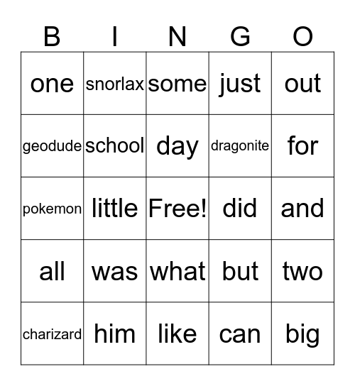 Sight Words 3 Bingo Card