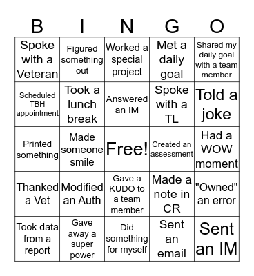 BH SuperHero BINGO Card