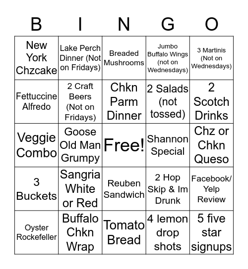 Durbins Bingo (Jan 29-Feb 4) Bingo Card