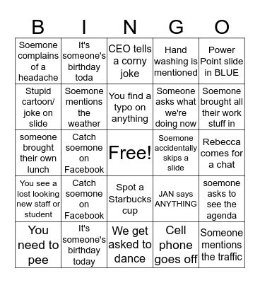 Conference Bingo Card