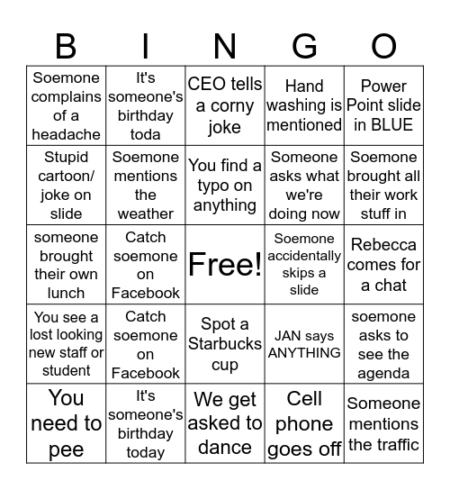 Conference Bingo Card