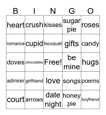 Seasoned Saints Valentines  Bingo Card