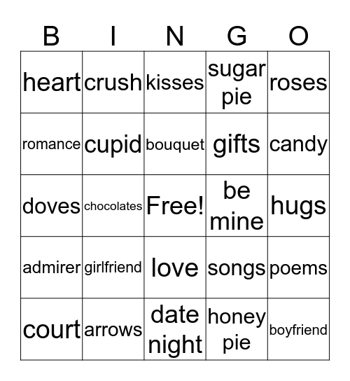 Seasoned Saints Valentines  Bingo Card