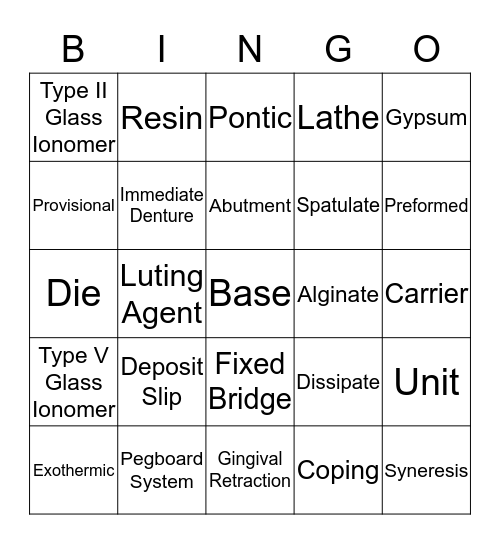 MOD E Laboratory Procedures Bingo Card