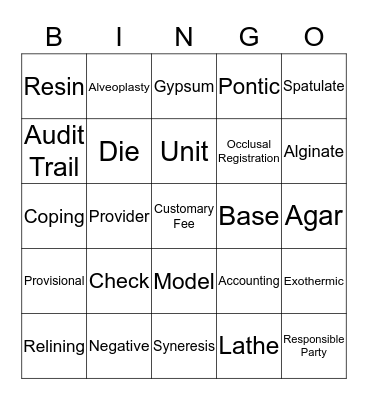 MOD E Laboratory Procedures Bingo Card
