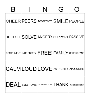 HOW TO DEAL WITH DIFFICULT PEOPLE Bingo Card
