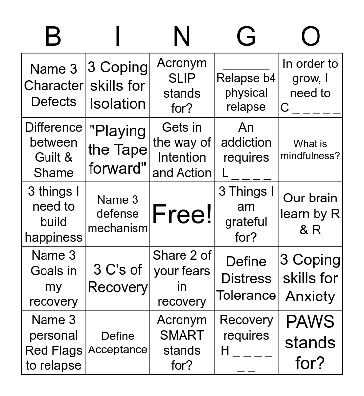recovery-bingo-card