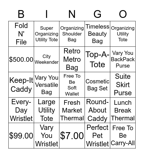 Thirty-One Fun Bingo Card