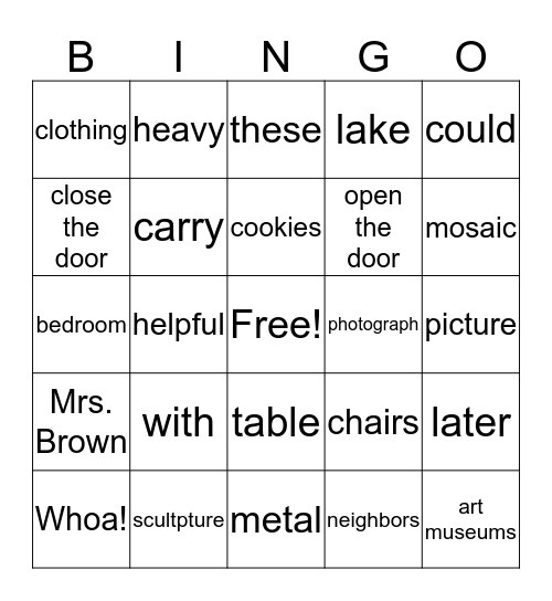 Unit 6: 3-4 Bingo Card