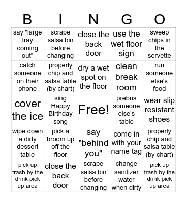Hacienda  Bingo Card